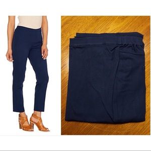 Isaac Mizrahi Petite-Length 24/7 Stretch Ankle Pants w/Seam, 26WP Dark Navy